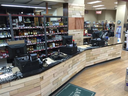 Wine Store Counter and Shelf Remodel